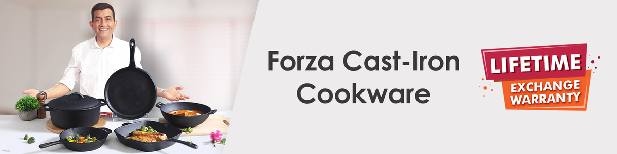 Forza Cast-iron Grill Pan, Pre-Seasoned Cookware, 26cm, 3.8mm – Wonderchef