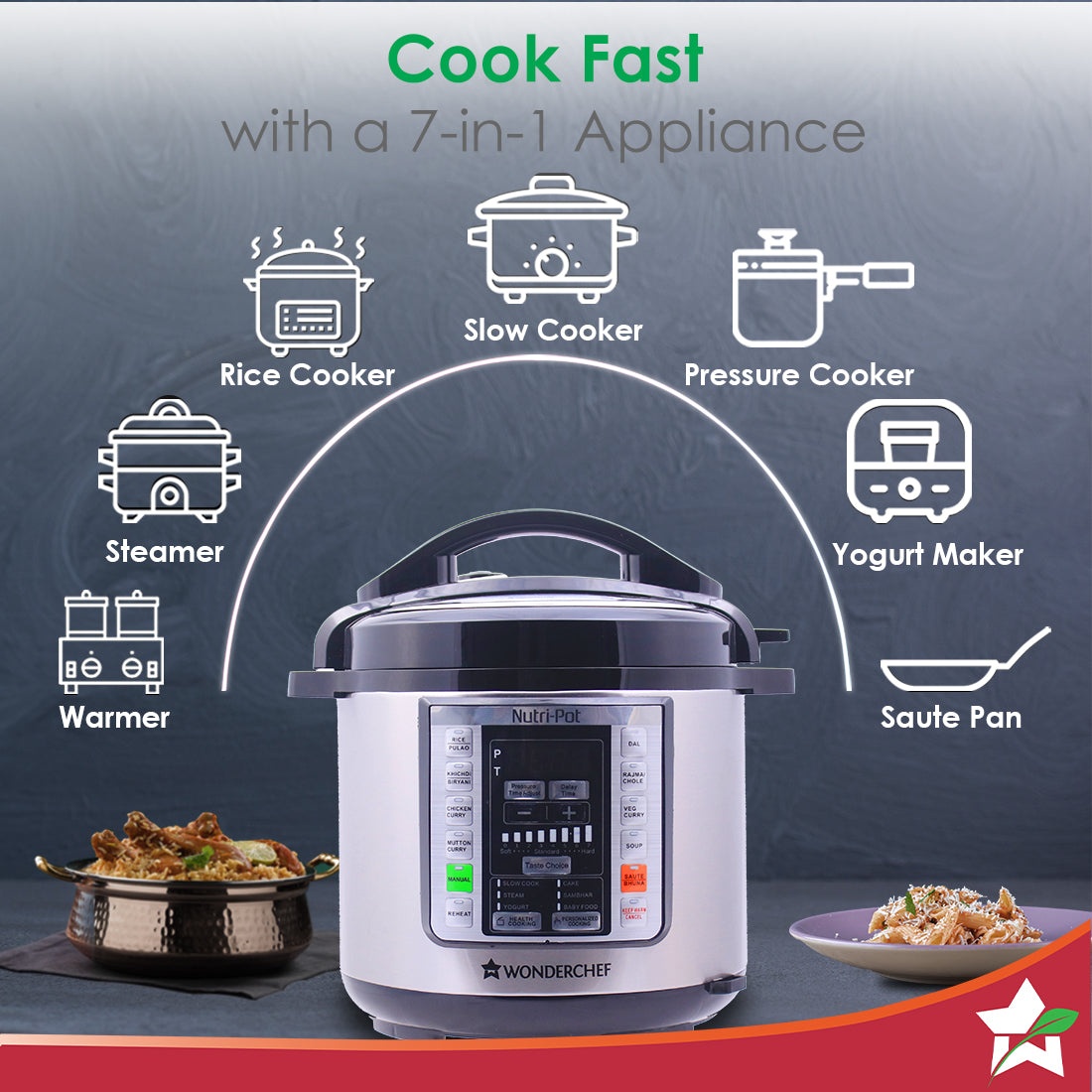 Nutri Pot 6L Electric Pressure Cooker with 7 in 1 Functions