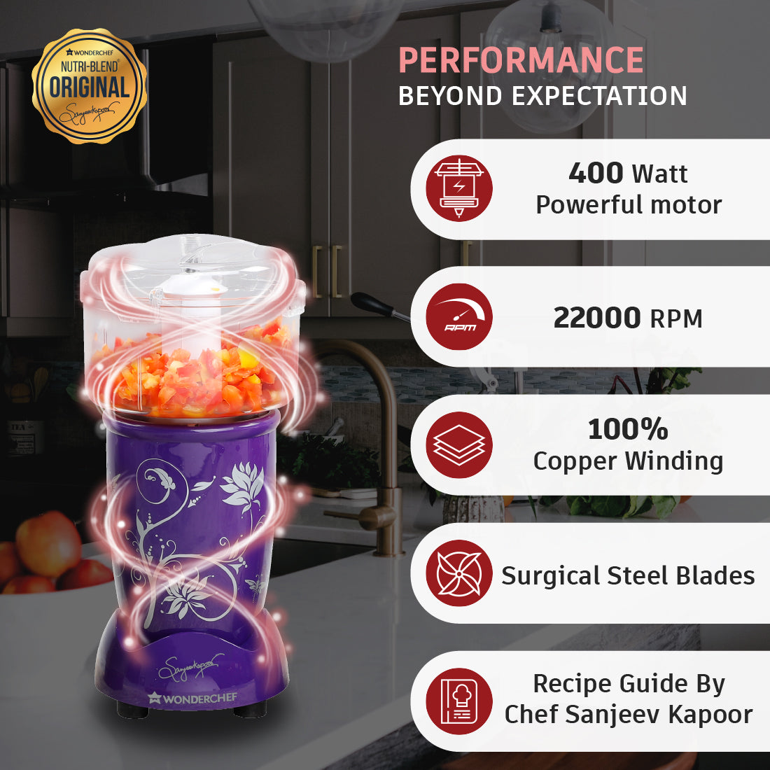 Nutri-Blend CKM Mixer Grinder (4 Jar) Purple Mixer Grinder Online –  Wonderchef