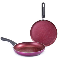 Load image into Gallery viewer, Bandhan Non-Stick Cookware 2 Pcs. Set | Dosa Tawa and Fry Pan | 100% PFOA Free Coating | Pure Grade Virgin Aluminium | Compatible with Multiple Cooktops | Red and Purple | 2 Year Warranty