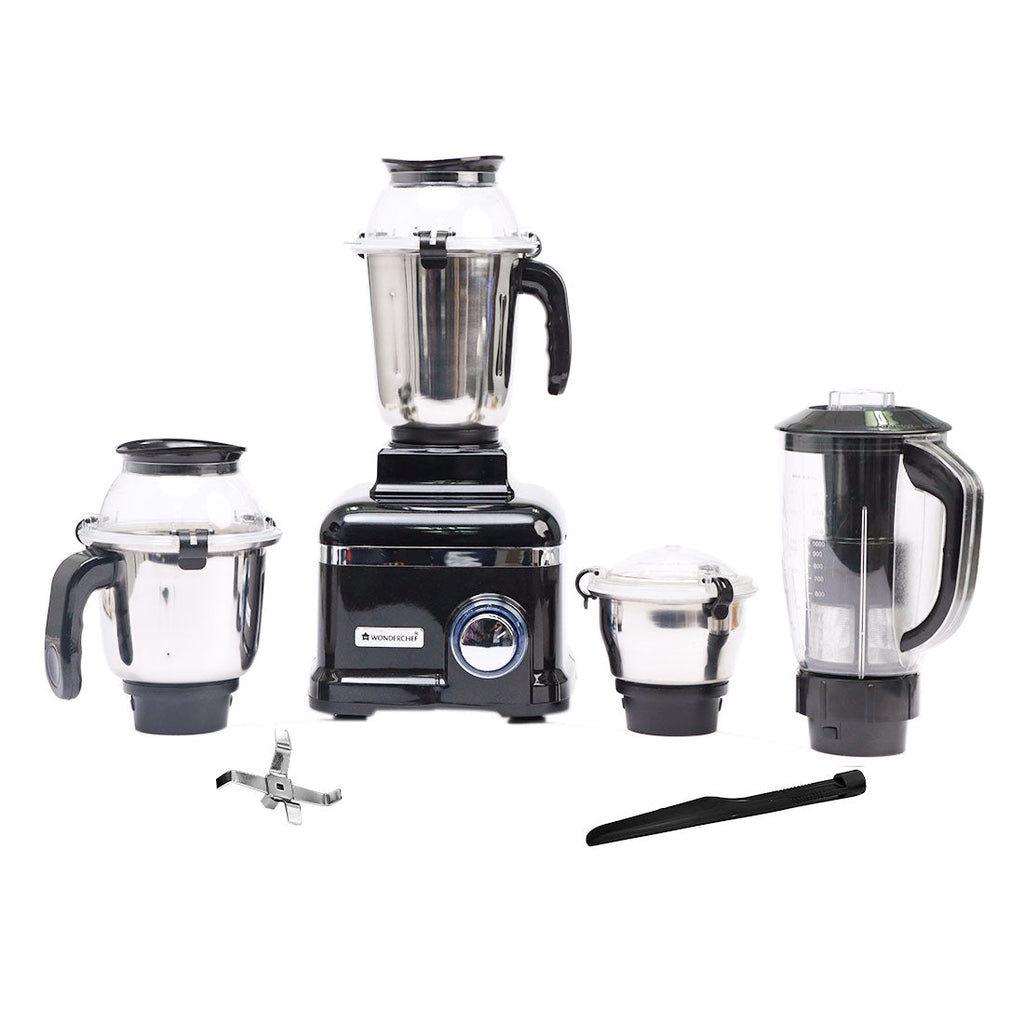 Sumo Black DLX Mixer Grinder with 4 Stainless Steel Jars, 1000 W in Black