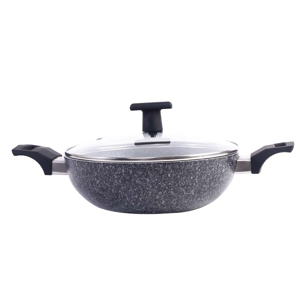 Graphite Kadhai with Lid 24 cm, 3 Years Warranty