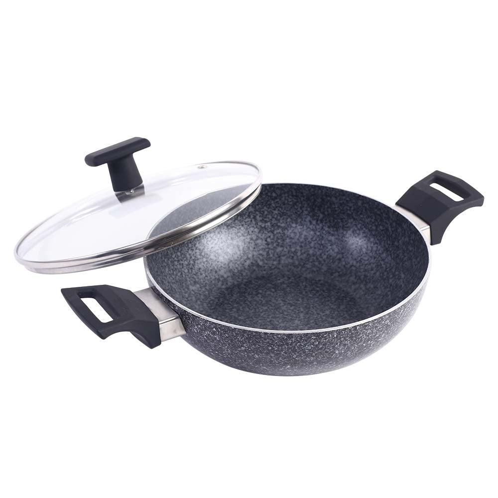 Graphite Kadhai with Lid 24 cm, 3 Years Warranty