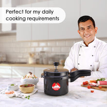 Load image into Gallery viewer, Taurus Hard Anodized 3L Outer Lid Pressure Cooker, SS Lid, Soft Touch Handles for Durability,  Induction Friendly, Black, 5 year warranty, ISI Certified