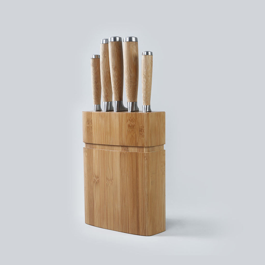 Razor Knife Block Set, Anti-rust Stainless Steel, Straight and Serrated Knives, 20.3 CM