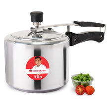 Load image into Gallery viewer, Alfa Aluminium Inner Lid Pressure Cooker | 3 L | Sautéing, Steaming, Frying, Boiling, Pressure Cooking | Induction and Gas Cooktops Friendly | BIS Approved | Cool Touch Handles