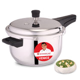 Venice Stainless-steel Pressure Cooker | 5L | Outer Lid | Triply Bottom | Safe Cooking | Compatible with Gas Stove, Induction, Ceramic, and Electric Stoves | ISI Certified | 5-Year Warranty