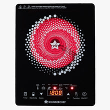 Load image into Gallery viewer, Easy Cook Hot Plate Infrared Cooktop with Feather Touch Control &amp; 6 Power Settings|2200 Watt Induction Cooktop|Pre-set Menus for Soups, Curries, Dals, Saute Masala|Crystal Glass Top Surface| LED Digital Panel | Smart Touch Buttons| 1 Year Warranty