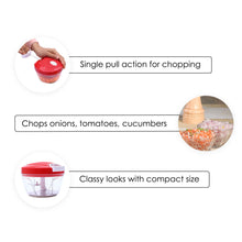 Load image into Gallery viewer, Platinum String Chopper with 3 Sharp Stainless Steel Blade 450 ml, Anti Slip Silicone, Compact, White and Red, 1 Year Warranty