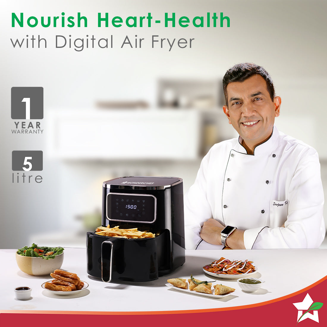 Platinum Digital Air Fryer | 5L | Rapid Air Technology | 7 Pre-Set Men ...