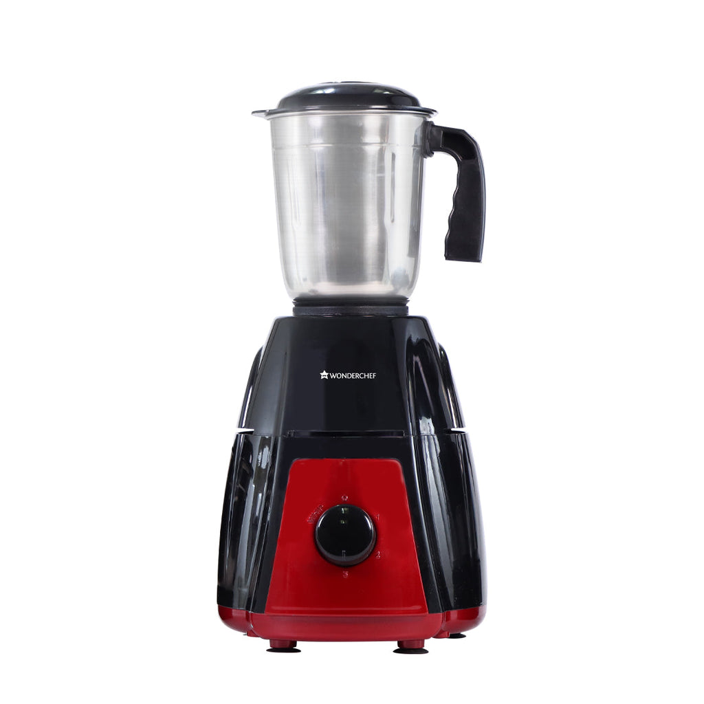 Wonderchef Renewed Ruby Mixer Grinder | 750W | 4 Stainless Steel Jars And Anti-Rust Stainless Steel Blades | Ergonomic Handles