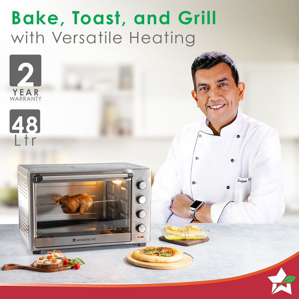 Oven Toaster Griller (OTG) - 48 Litres, Stainless Steel – with Rotisserie, Auto-shut off, Heat-Resistant Tempered Glass, 6-Stage Heat Selection