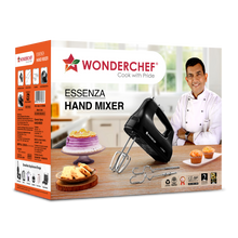 Load image into Gallery viewer, Essenza Hand Mixer | 3 Variable Speed Settings | 300W | For Beating, Whisking, Whipping, Kneading | Stainless-steel Beater and Kneader Attachments | Low Noise | Black | 2-Year Warranty