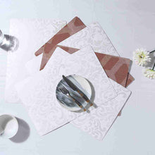 Load image into Gallery viewer, Valentina Reversible Damask &amp; Geometric Placemat Set of 6