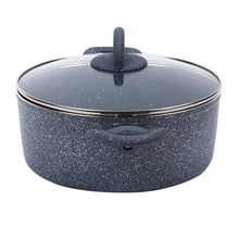 Load image into Gallery viewer, Granite 24 cm Non-Stick Casserole | Glass Lid |Induction Bottom | Soft-Touch Handles | Virgin Aluminium | PFOA and Heavy Metals Free | 3.5mm | 4 liters | 2 Year Warranty | Grey