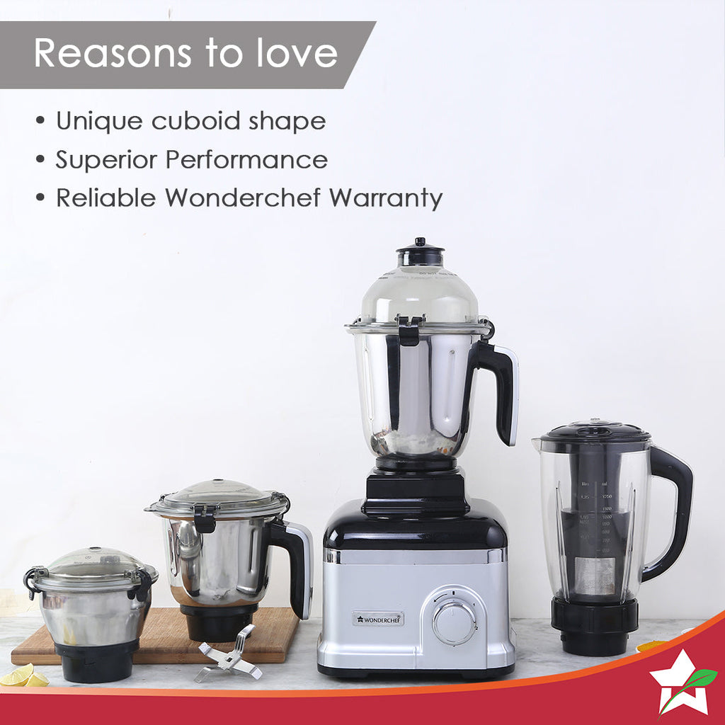 Wonderchef Renewed Sumo Silverado | 1000W | Mixer Grinder