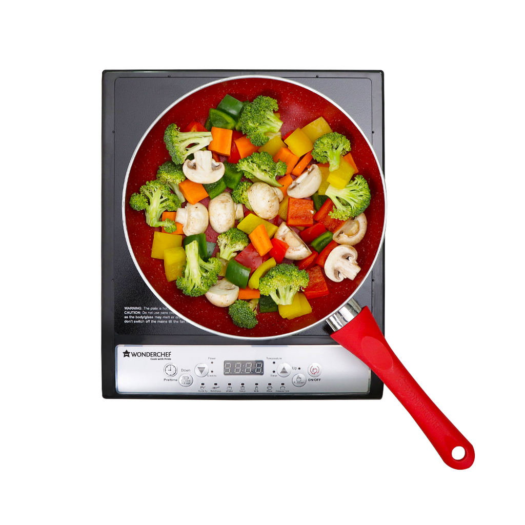 Torino Induction Cooktop with 11 Pre-set Cooking Menus|2000 Watt Induction Cooktop| Eco-friendly IGBT Technology|Crystal Glass Top Surface| LCD Digital Panel | Smart Touch Buttons|Compact & Portable Induction Cooktop| 2 Year Warranty