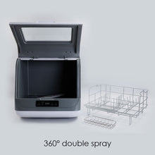 Load image into Gallery viewer, CounterTop Dishwasher, 1250W, 72°C High Temperature Sterilization, 360°Double Spray, Effective Drying System, Portable, 9L