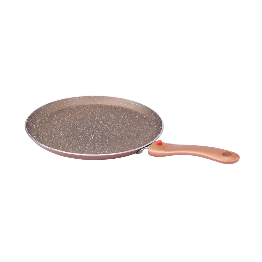 Ruby Plus 24 cm Cookware Set Bronze, Kadhai with Lid, Fry Pan, Dosa Tawa, Non-stick set of 4, Induction use, Tempered Glass Lid,