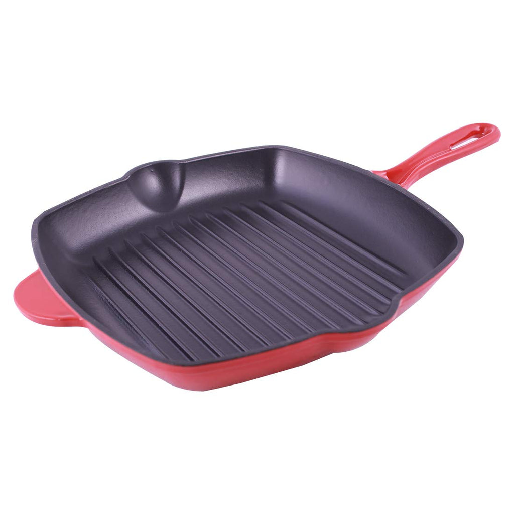 Ferro Cast-iron 29.5 cm Grill Pan, 2.6L, 4.5 mm, Majolica Red