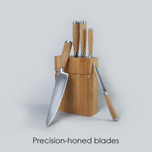 Load image into Gallery viewer, Razor Knife Block Set, Anti-rust Stainless Steel, Straight and Serrated Knives, 20.3 CM