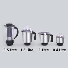 Load image into Gallery viewer, Wonderchef Renewed Glory Mixer Grinder | 750W | 4 Stainless Steel Jars and Anti-rust Stainless Steel Blades | Ergonomic Handles