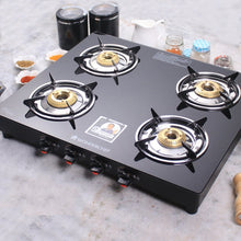 Load image into Gallery viewer, Wonderchef Ruby Black 4 Burner Glass Cooktop - Wonderchef