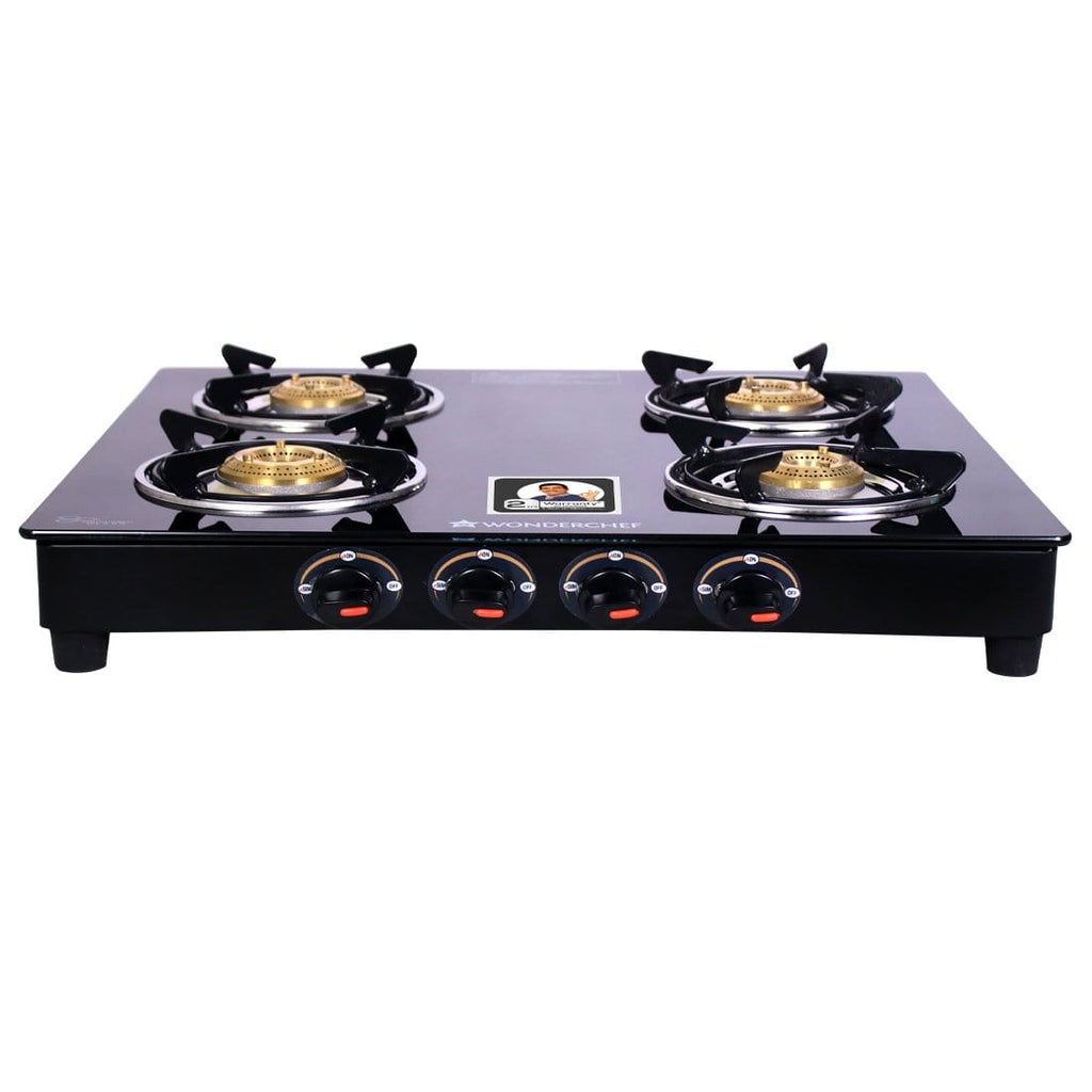 Wonderchef Ruby Black 4 Burner Glass Cooktop - Wonderchef