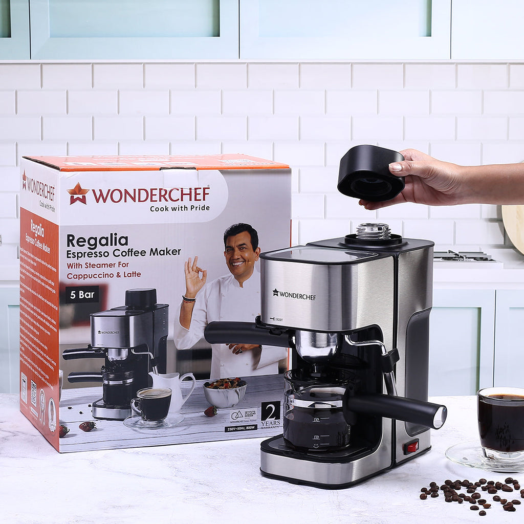 Regalia Espresso Coffee Maker 5 Bar I With Steamer for Cappuccino La Wonderchef