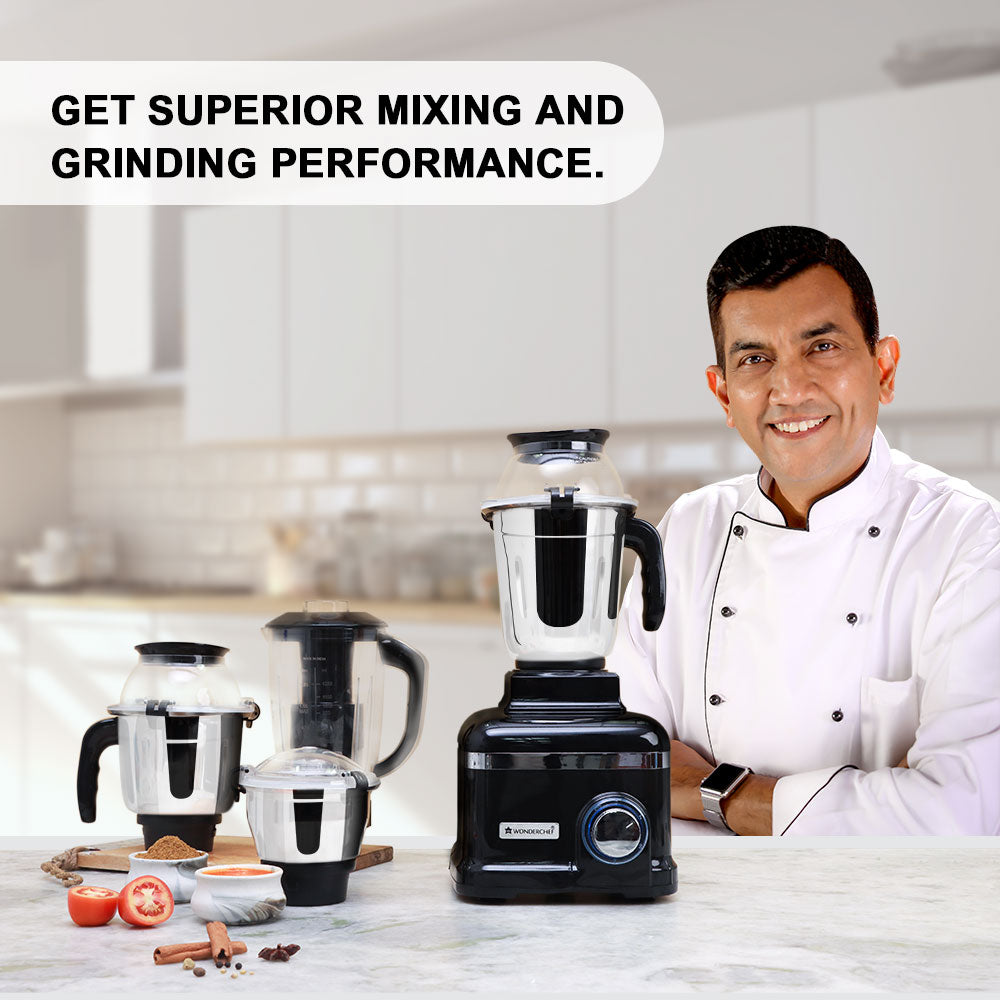 Sumo Black DLX Mixer Grinder with 4 Stainless Steel Jars, 1000 W in Black