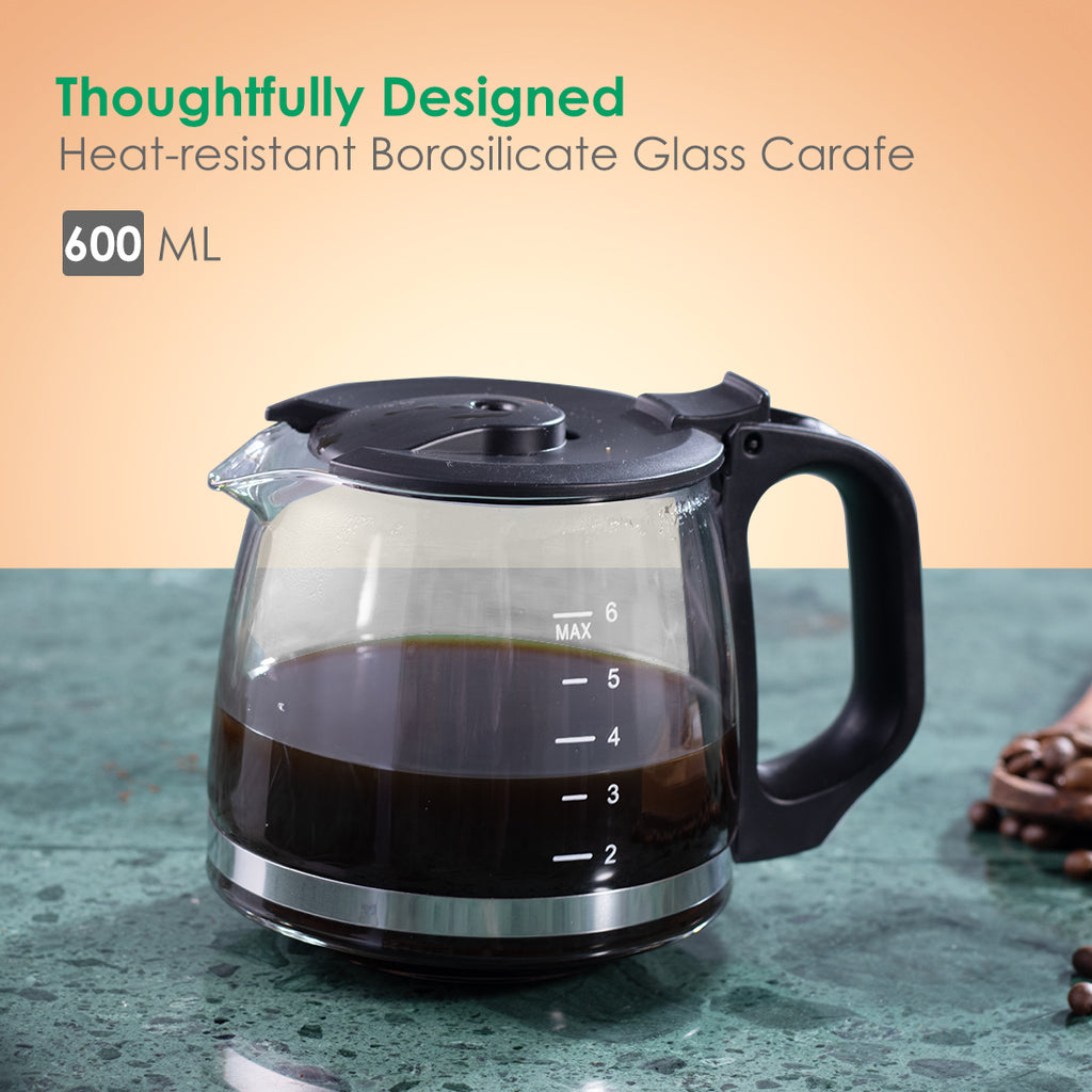 Onyx Brew Coffee Maker, Borosilicate Glass Carafe, Anti-Drip System, Fitered Water Drip Coffee Tank, 2 Years Warranty