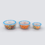 Alberta Borosilicate Glass 3 Mixing Bowls (500ml + 1050ml + 1600ml) With Lids - Set Of 3 Pcs