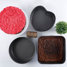 Load image into Gallery viewer, Ambrosia Metal Cake Moulds Set - Square, Heart, Round