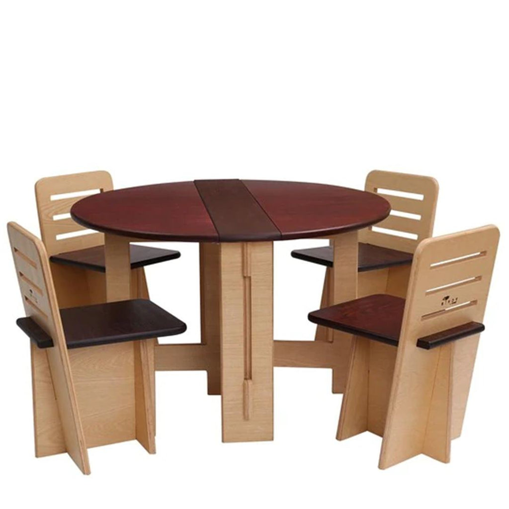 Birdy Dining Table with 4 Chairs Rosewood Finish