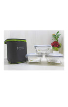 Load image into Gallery viewer, Boston Square Glass Lunch Boxes With Insulated Bag 320ml - Set Of 3 Pcs