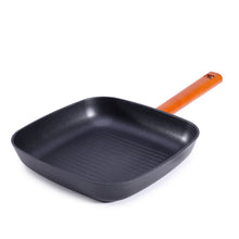 Load image into Gallery viewer, Caesar Forged Grill Pan, 24cm, Black, Greblon C3 Non-stick Coating, Virgin Aluminium, PFOA Free, German Beechwood Handles, Use for Grilling Tikkis, Breads, Rolls, Meat, Paneer