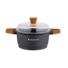 Load image into Gallery viewer, Caesar Non-Stick Casserole with Lid, German Beechwood Handle, Pure Grade Aluminium, Induction Bottom, 5 mm, Black,  5 Years Warranty