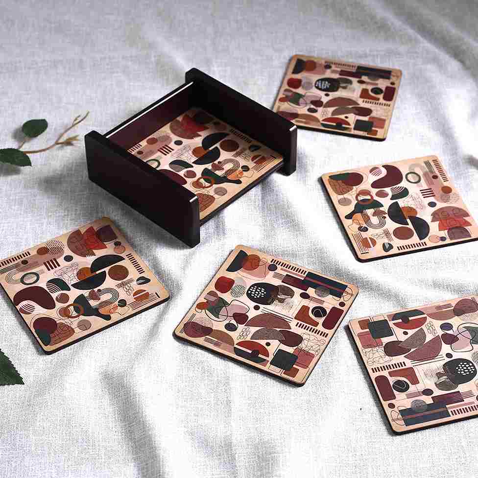 Casablanca Coaster Abstract Pattern - Set of 6 pcs