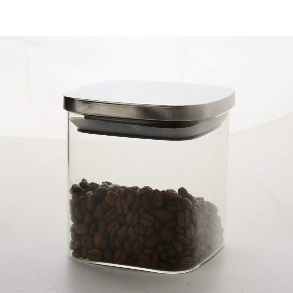 Classic Borosilicate Square Glass Air Tight Jar 700 ml