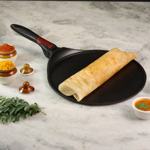 Load image into Gallery viewer, Click Space Saver 30 cm Non-stick Dosa Tawa, Induction Bottom, Foldable Handle, Aluminium, 4mm, 2 Years Warranty, Black