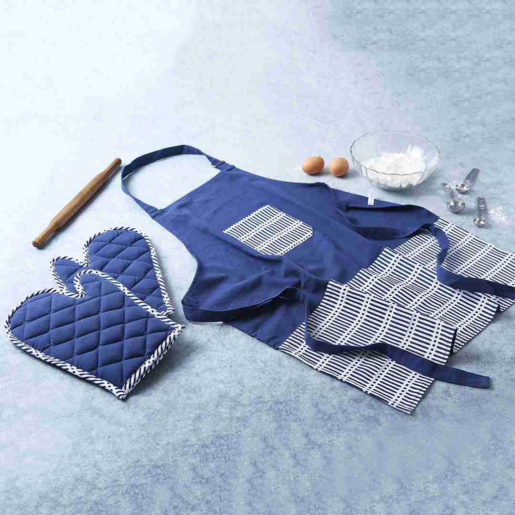 Como Apron with pockets - Blue