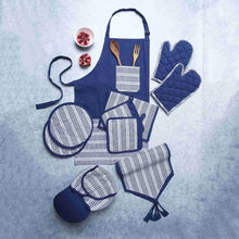 Load image into Gallery viewer, Como Apron with pockets - Blue