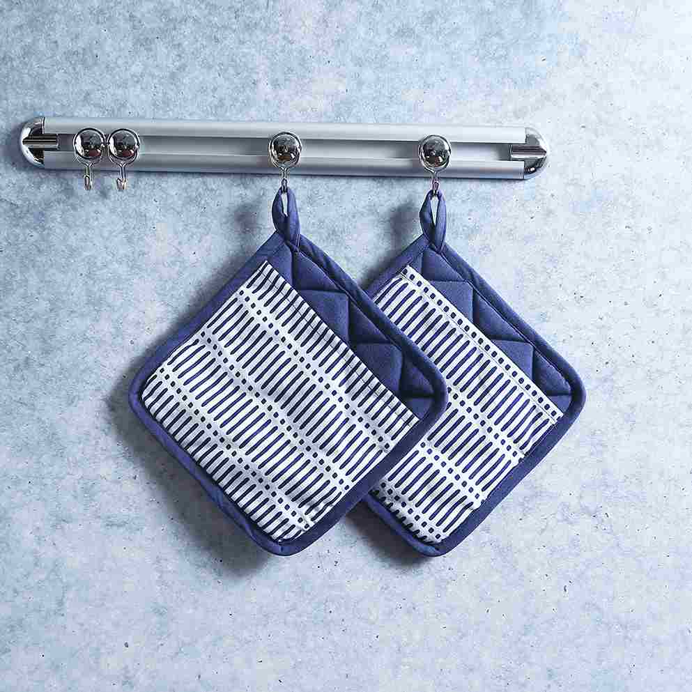 Como Pot holder with pocket - Blue