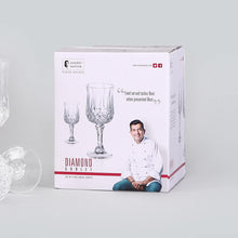 Load image into Gallery viewer, Diamond Goblet Wine Glass 240ml - Set Of 4 Pcs By Wonderchef