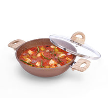 Load image into Gallery viewer, Duralife Die-cast 24 cm Kadhai with lid | 5 Layer Healthy Duramax Non-Stick Coating | Soft Touch Handles | Pure Grade Aluminium | PFOA Free | 2.5 litres | 2 Year Warranty | Copper