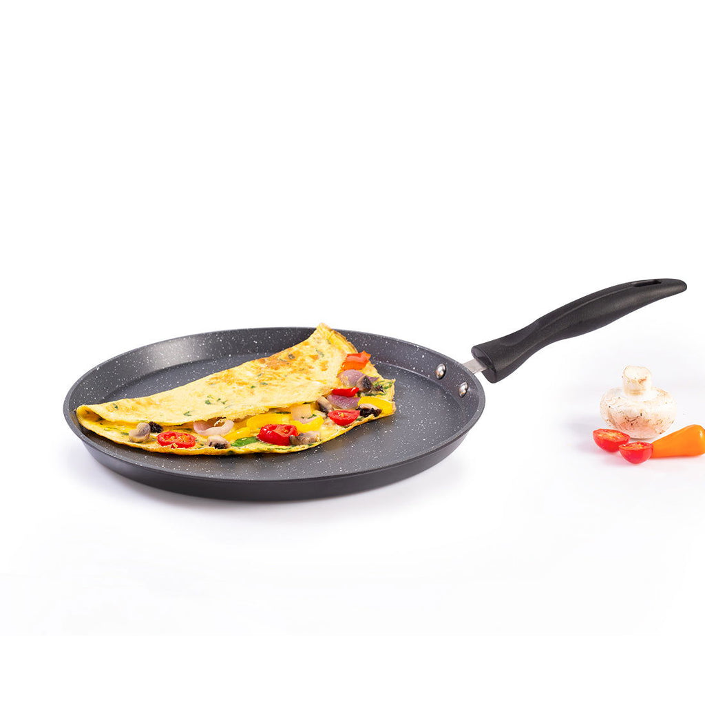 Duralite Die-cast 28 cm Dosa Tawa | 5 Layer Healthy Duramax Non-Stick Coating | Soft Touch Handle | Pure Grade Aluminium | PFOA Free | 2 Year Warranty | Grey