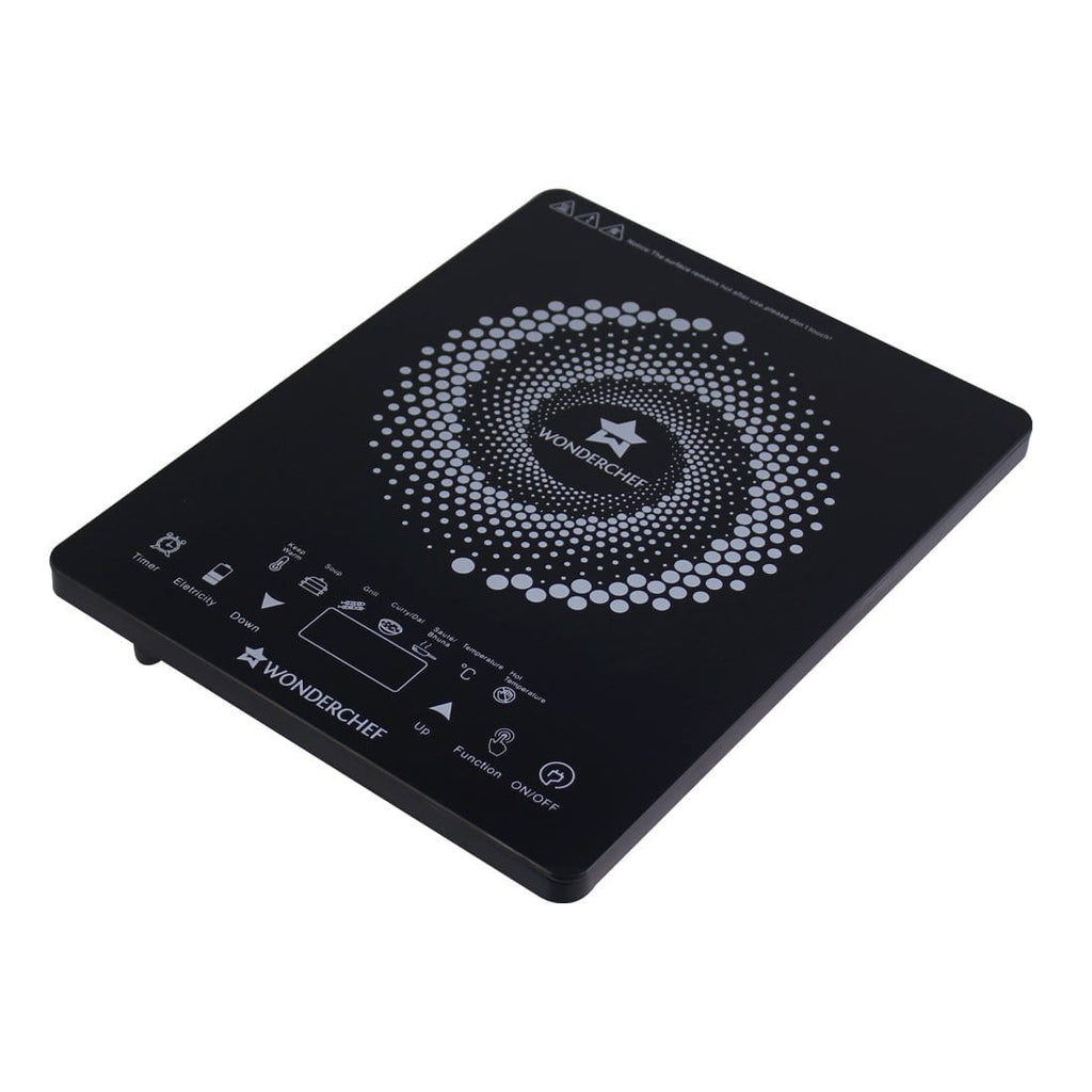 Easy Cook Hot Plate Infrared Cooktop with Feather Touch Control & 6 Power Settings|2200 Watt Induction Cooktop|Pre-set Menus for Soups, Curries, Dals, Saute Masala|Crystal Glass Top Surface| LED Digital Panel | Smart Touch Buttons| 1 Year Warranty