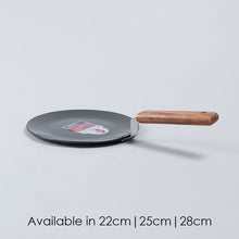 Load image into Gallery viewer, Ebony 22 cm Roti Tawa | Induction Bottom | Wooden Handle | Hard Anodized Aluminium | Non-Stick Tawa | 4.06 mm | 5 Years Warranty | Black