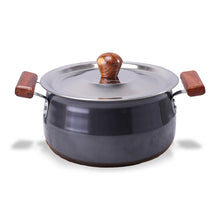 Load image into Gallery viewer, Ebony Hard Anodized Biryani Handi with Lid 3.5 L | Black