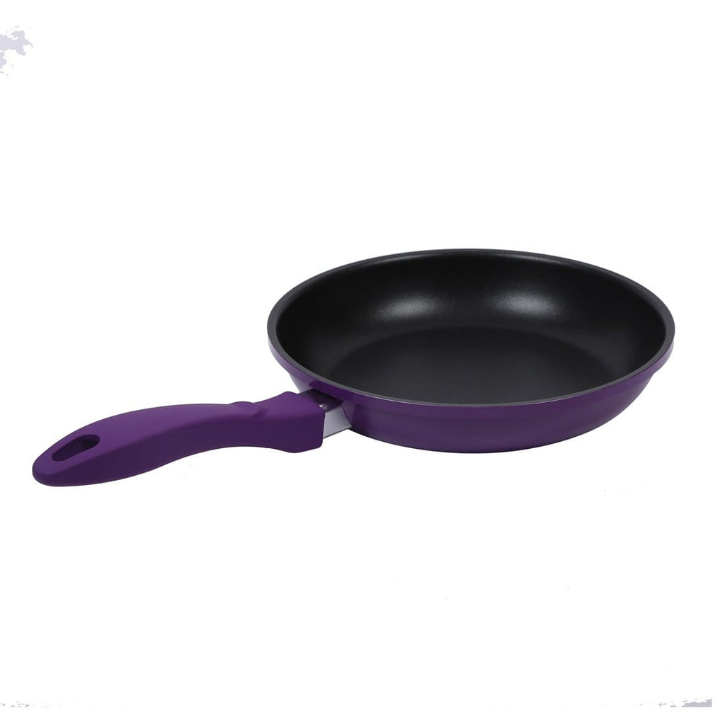 Elite Non-stick Cookware Set, 3Pc (Frying Pan, Dosa Tawa, Waterlily Slotted Turner),Induction Bottom, Soft-touch Handles, Virgin Grade Aluminium, PFOA/Heavy Metals Free, 2 Years Warranty, Purple